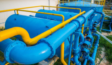 Water treatment plants of the Waterworks in Thailand.
